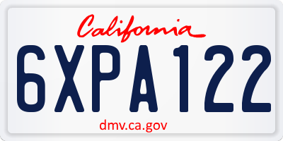 CA license plate 6XPA122