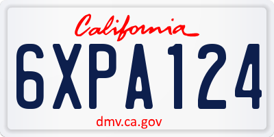 CA license plate 6XPA124