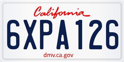 CA license plate 6XPA126