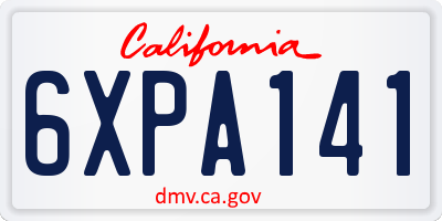 CA license plate 6XPA141