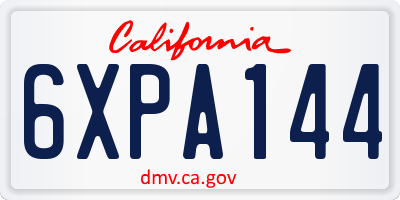 CA license plate 6XPA144