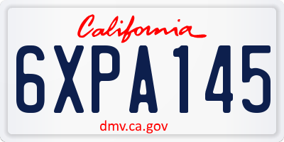 CA license plate 6XPA145
