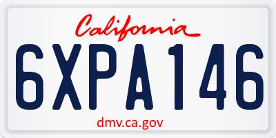 CA license plate 6XPA146