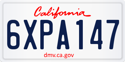 CA license plate 6XPA147