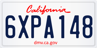 CA license plate 6XPA148