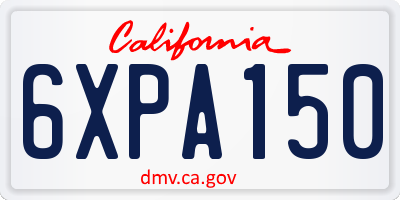 CA license plate 6XPA150
