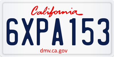 CA license plate 6XPA153
