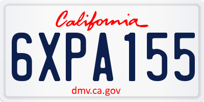 CA license plate 6XPA155