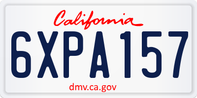 CA license plate 6XPA157