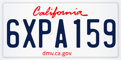 CA license plate 6XPA159