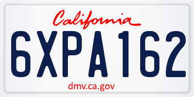 CA license plate 6XPA162