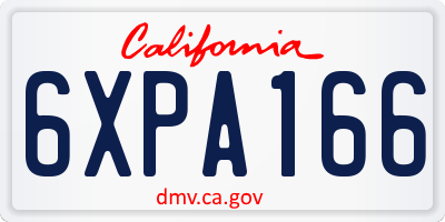 CA license plate 6XPA166