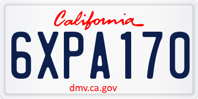 CA license plate 6XPA170