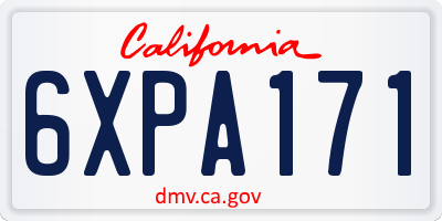 CA license plate 6XPA171