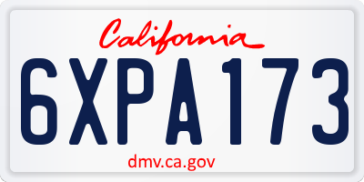CA license plate 6XPA173