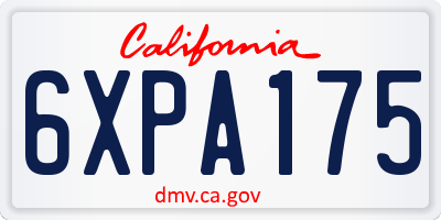 CA license plate 6XPA175