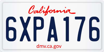 CA license plate 6XPA176
