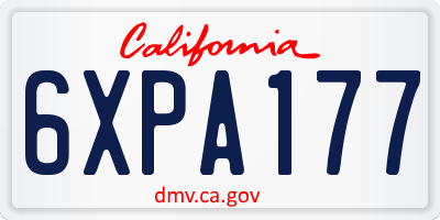 CA license plate 6XPA177