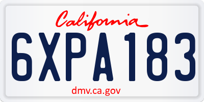 CA license plate 6XPA183