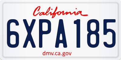 CA license plate 6XPA185