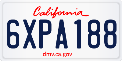 CA license plate 6XPA188