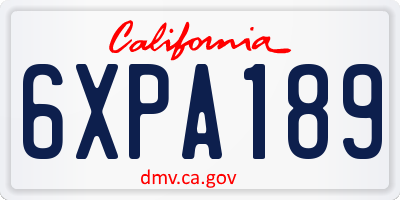 CA license plate 6XPA189