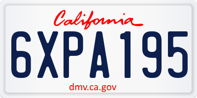 CA license plate 6XPA195