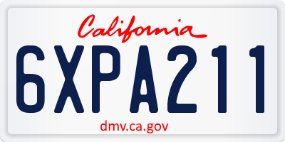 CA license plate 6XPA211