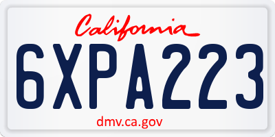 CA license plate 6XPA223