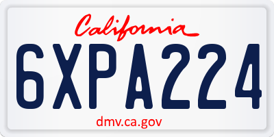 CA license plate 6XPA224