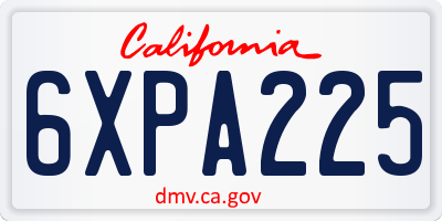 CA license plate 6XPA225