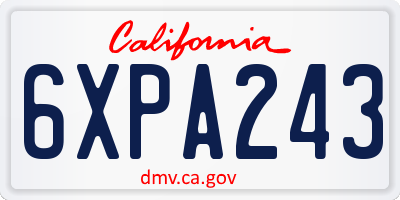 CA license plate 6XPA243