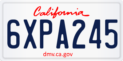 CA license plate 6XPA245