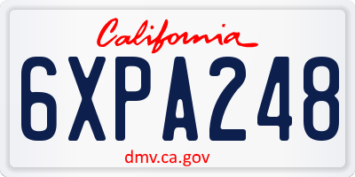 CA license plate 6XPA248