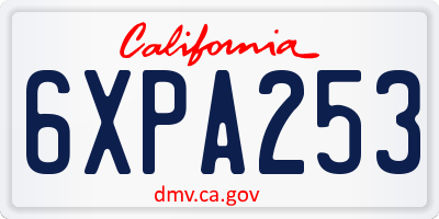 CA license plate 6XPA253