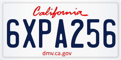 CA license plate 6XPA256