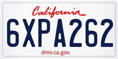 CA license plate 6XPA262