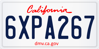 CA license plate 6XPA267