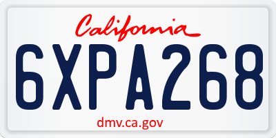 CA license plate 6XPA268