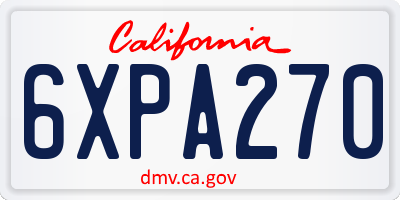 CA license plate 6XPA270