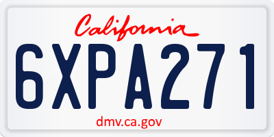 CA license plate 6XPA271