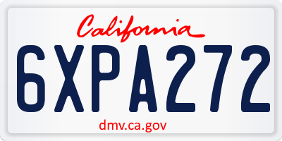 CA license plate 6XPA272