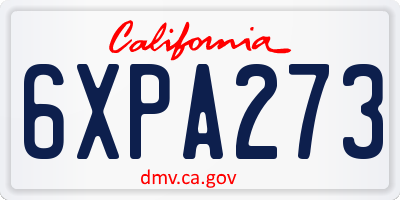 CA license plate 6XPA273