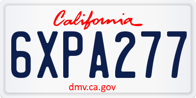 CA license plate 6XPA277