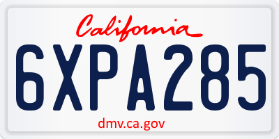 CA license plate 6XPA285