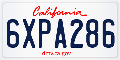 CA license plate 6XPA286
