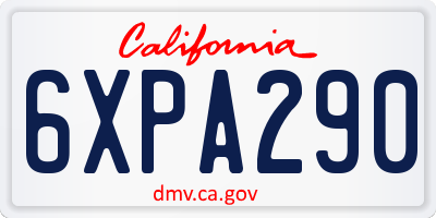 CA license plate 6XPA290