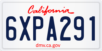 CA license plate 6XPA291