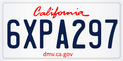 CA license plate 6XPA297