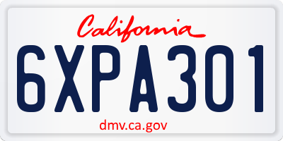 CA license plate 6XPA301